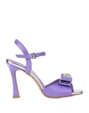 Divine Follie Woman Sandals Light Purple Size 10 Textile Fibers
