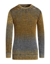 Dondup Man Sweater Mustard Size 38 Wool, Acrylic, Baby Alpaca Wool In Yellow