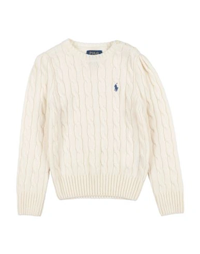 Polo Ralph Lauren Babies'  Cable-knit Wool-cashmere Sweater Toddler Girl Sweater Ivory Size 5 Wool, Cashmere In White