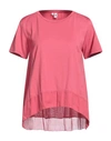 European Culture Woman T-shirt Pastel Pink Size L Cotton