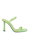 BY FAR BY FAR WOMAN SANDALS ACID GREEN SIZE 8 SOFT LEATHER