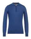 Ferrante Man Sweater Blue Size 48 Merino Wool