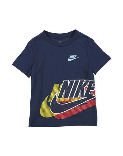 Nike Babies'  Futura Sidewinder Ss Tee Toddler Boy T-shirt Navy Blue Size 7 Cotton