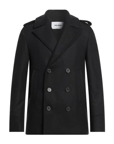 Zadig & Voltaire Man Coat Black Size 42 Virgin Wool, Polyamide
