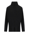 Twinset Black Oversize Turtleneck Jumper With Rhinestones In Black
