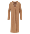 TWINSET TWINSET  CAMEL RIBBED MAXI CARDIGAN