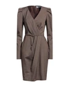 Frase Francesca Severi Woman Midi Dress Brown Size 6 Polyester, Wool, Viscose, Elastane, Polyamide