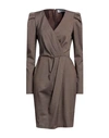 Frase Francesca Severi Woman Midi Dress Brown Size 6 Polyester, Wool, Viscose, Elastane, Polyamide In Brown