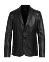 Street Leathers Man Suit Jacket Black Size 3xl Soft Leather In Black