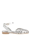 Divine Follie Woman Ballet Flats Silver Size 6 Soft Leather