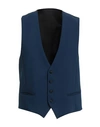 Ungaro Man Tailored Vest Navy Blue Size 44 Polyester, Viscose, Elastane