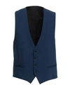 Ungaro Man Tailored Vest Navy Size 44 Polyester, Viscose, Elastane In Navy Blue