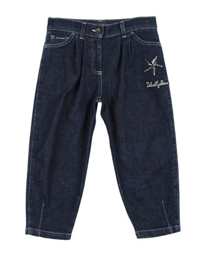 Dolce & Gabbana Babies'  Toddler Girl Jeans Blue Size 7 Cotton, Elastane, Polyester, Viscose