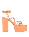 Paris Texas Woman Sandals Pink Size 9 Soft Leather In Orange