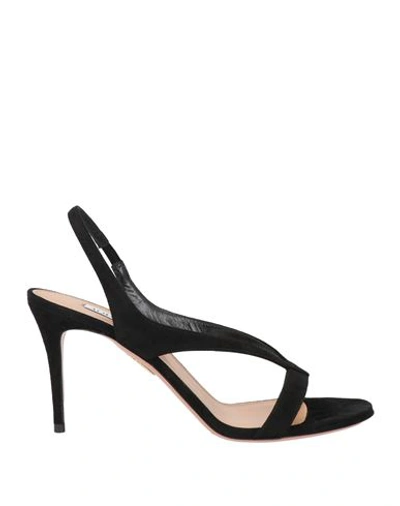 Aquazzura Woman Sandals Black Size 11 Soft Leather