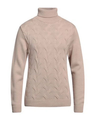 Why Not Brand Man Turtleneck Beige Size M Acrylic, Wool