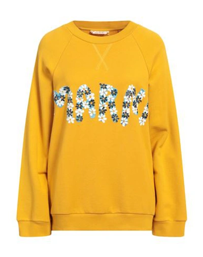 Marni Woman Sweatshirt Ocher Size 6 Cotton, Elastane In Yellow