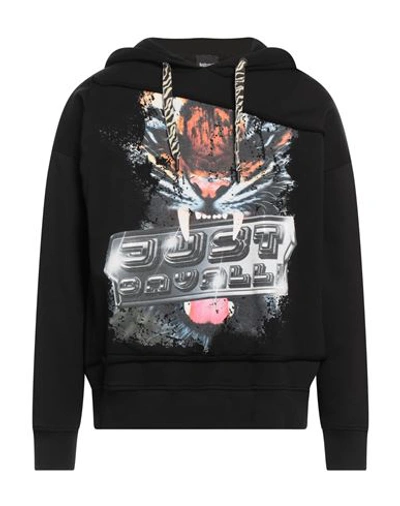 Just Cavalli Man Sweatshirt Black Size 3xl Cotton, Elastane In Black