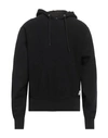 Sandro Man Sweatshirt Black Size Xl Cotton, Elastane In Black