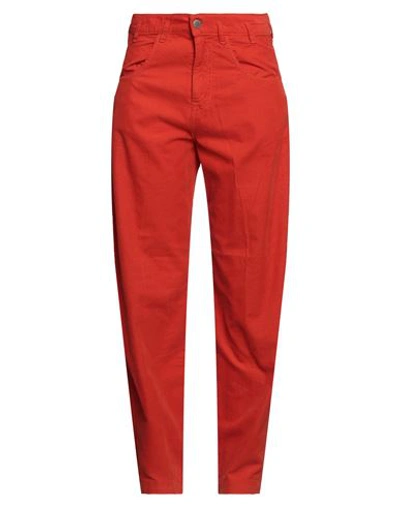 Massimo Alba Woman Pants Tomato Red Size 30 Cotton
