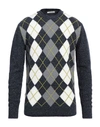 Kangra Cashmere Kangra Man Sweater Navy Size 42 Wool, Polyamide, Cotton In Navy Blue