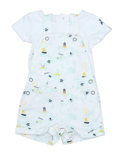 Carrèment Beau Carrément Beau Newborn Boy Baby Jumpsuits & Overalls White Size 3 Cotton, Elastane