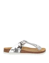 F Wd F_wd Woman Thong Sandal Silver Size 6 Rubber In Silver