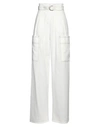 Max Mara Woman Pants White Size 10 Linen, Cotton