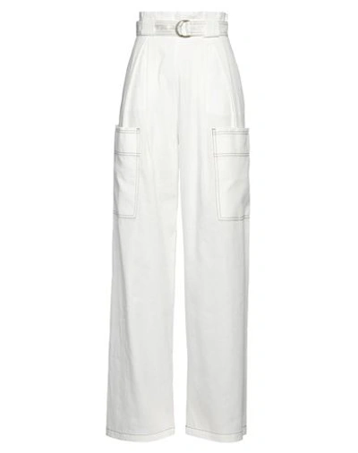 Max Mara Woman Pants White Size 10 Linen, Cotton