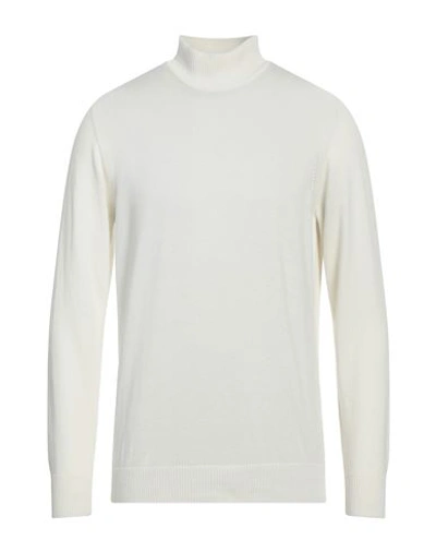 Egon Von Furstenberg Man Turtleneck White Size Xl Wool, Viscose, Eco Polyester