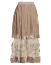 Gentryportofino Woman Maxi Skirt Sand Size 8 Viscose, Silk, Polyester, Mohair Wool, Textile Fibers In Beige