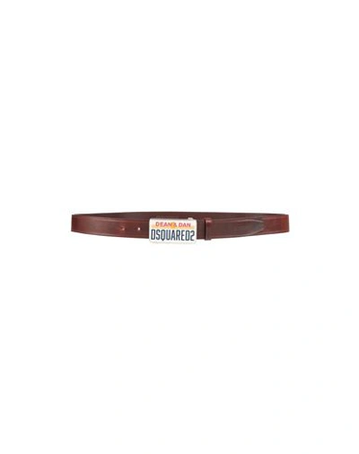 Dsquared2 Man Belt Dark Brown Size 43 Soft Leather