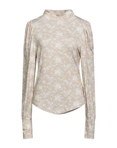 Loveshackfancy Woman T-shirt Beige Size Xl Viscose, Elastane In Beige
