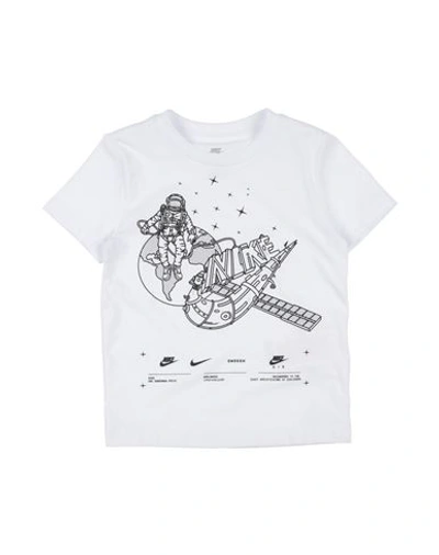 Nike Babies'  Satelite Graphic Ss Tee Toddler Boy T-shirt White Size 7 Cotton, Polyester