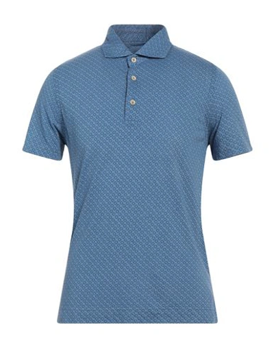 Heritage Man Polo Shirt Pastel Blue Size 40 Cotton