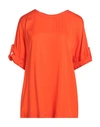 Cavalli Class Woman Top Tomato Red Size 4 Viscose In Tomato Red