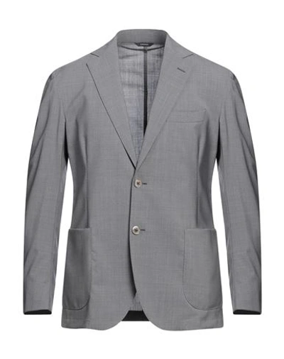 Tombolini Man Blazer Grey Size 50 Virgin Wool, Elastane