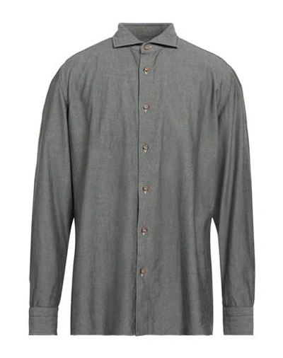 Giampaolo Man Shirt Lead Size 15 Cotton In Grey