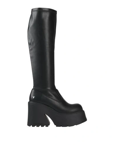 Windsor Smith Woman Knee Boots Black Size 8 Soft Leather