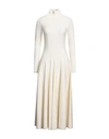 Gentryportofino Woman Midi Dress Ivory Size 4 Virgin Wool, Polyester In White