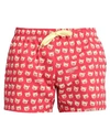 Moschino Man Swim Trunks Coral Size Xxl Polyester In Red