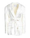 HEBE STUDIO HEBE STUDIO WOMAN BLAZER WHITE SIZE 8 VISCOSE