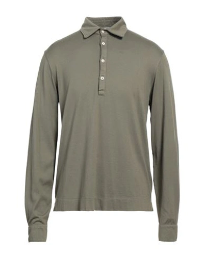 Boglioli Man Polo Shirt Military Green Size Xxl Cotton, Cashmere