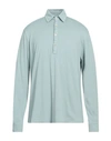Boglioli Man Polo Shirt Sky Blue Size Xxl Cotton, Cashmere
