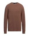Roberto Collina Man Sweater Camel Size 42 Cashmere, Silk, Polyester In Beige
