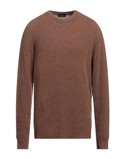 Roberto Collina Man Sweater Camel Size 44 Cashmere, Silk, Polyester In Beige