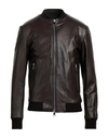 Street Leathers Man Jacket Cocoa Size Xxl Soft Leather In Brown