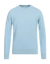 Sandro Man Sweater Sky Blue Size Xl Wool, Cashmere In Blue