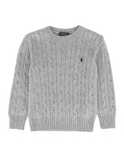Polo Ralph Lauren Babies'  Cable Wool-cashmere Sweater Toddler Boy Sweater Grey Size 5 Lambswool, Cashmere