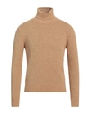 Lucques Man Turtleneck Sand Size 42 Baby Alpaca Wool, Polyamide, Mako Cotton, Modal, Elastane In Beige